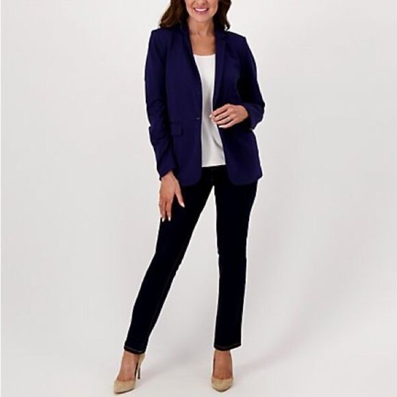 Studio Park x Jayne Brown Ponte Knit Notch Collar Blazer - Picture 3 of 5